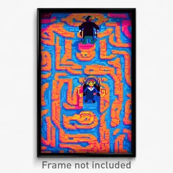 Pixel Art Poster - Silly Labyrinth (8 Bit Psychedelic Trippy Video Game Print)