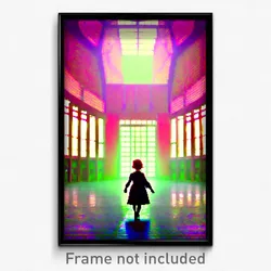 Pixel Art Poster - Rosy Commons (8 Bit Psychedelic Trippy Video Game Print)