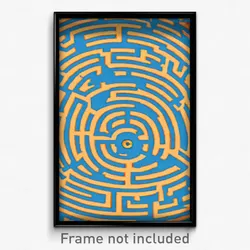 Pixel Art Poster - Light Blue Labyrinth (8 Bit Psychedelic Video Game Print)