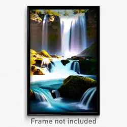 Pixel Art Poster - Flawless Waterfall (8 Bit Psychedelic Video Game Print)