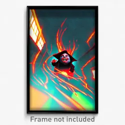Pixel Art Poster - Distorted Madhouse (8 Bit Psychedelic Video Game Print)