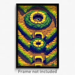 Pixel Art Poster - Impressive Burrow (8 Bit Psychedelic Trippy Video Game Print)