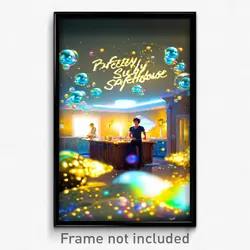 Pixel Art Poster - Bubbly Safehouse (8 Bit Psychedelic Trippy Video Game Print)