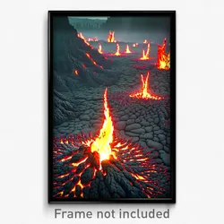 Pixel Art Poster - Wicked Lava Fields (8 Bit Psychedelic Video Game Print)