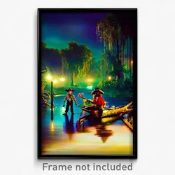 Pixel Art Poster - Notable Bayou (8 Bit Psychedelic Trippy Video Game Print)