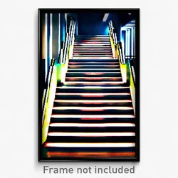 Pixel Art Poster - Modern Steps (8 Bit Psychedelic Trippy Video Game Print)