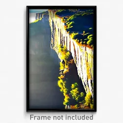 Pixel Art Poster - Beautiful Cliff (8 Bit Psychedelic Trippy Video Game Print)