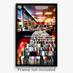Pixel Art Poster - Tremendous Record Store (8 Bit Psychedelic Video Game Print)