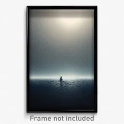 Pixel Art Poster - Black Seascape (8 Bit Psychedelic Trippy Video Game Print)
