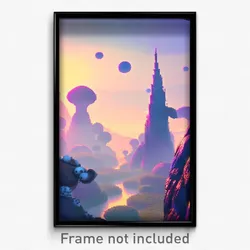 Pixel Art Poster - Bumpy Dreamscape (8 Bit Psychedelic Trippy Video Game Print)