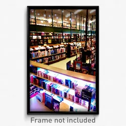 Pixel Art Poster - Heavenly Book Store (8 Bit Psychedelic Video Game Print)