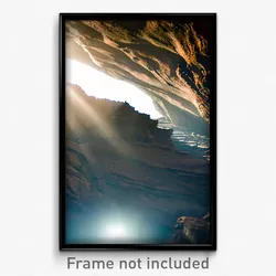 Pixel Art Poster - Underground Cliff (8 Bit Psychedelic Trippy Video Game Print)