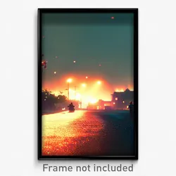 Pixel Art Poster - Warm Storm (8 Bit Psychedelic Trippy Weird Video Game Print)