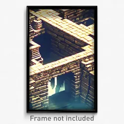 Pixel Art Poster - Complex Ramparts (8 Bit Psychedelic Trippy Video Game Print)