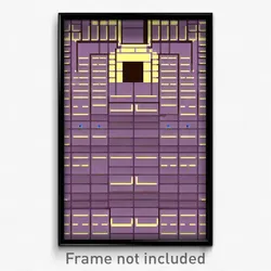 Pixel Art Poster - Square Ziggurat (8 Bit Psychedelic Trippy Video Game Print)