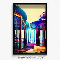 Pixel Art Poster - Different Pavillion (8 Bit Psychedelic Video Game Print)