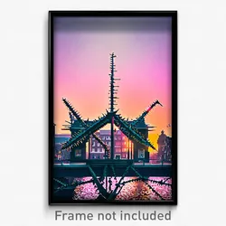 Pixel Art Poster - Thorny Amsterdam (8 Bit Psychedelic Trippy Video Game Print)