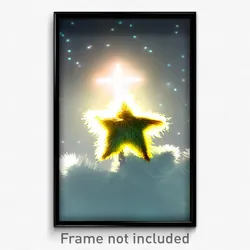 Pixel Art Poster - Fluffy Star (8 Bit Psychedelic Trippy Weird Video Game Print)