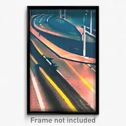 Pixel Art Poster - Circular Road (8 Bit Psychedelic Trippy Video Game Print)