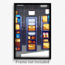 Pixel Art Poster - Conventional Storage Room (8 Bit Video Game Print)