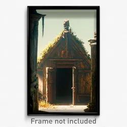 Pixel Art Poster - Aged Hideaway (8 Bit Psychedelic Trippy Video Game Print)
