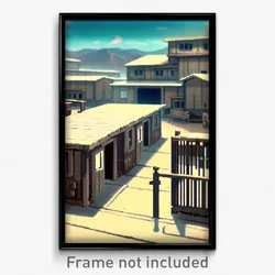 Pixel Art Poster - Puny Barracks (8 Bit Psychedelic Trippy Video Game Print)