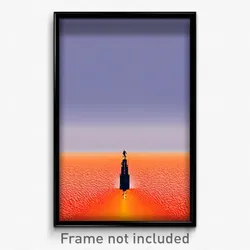 Pixel Art Poster - Orange Expanse (8 Bit Psychedelic Trippy Video Game Print)