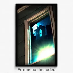 Pixel Art Poster - Haunted Window (8 Bit Psychedelic Trippy Video Game Print)