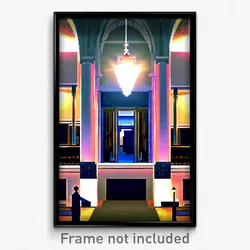 Pixel Art Poster - Elegant College (8 Bit Psychedelic Trippy Video Game Print)
