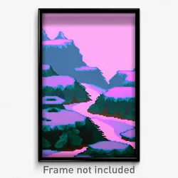 Pixel Art Poster - Quirky Tundra (8 Bit Psychedelic Trippy Video Game Print)