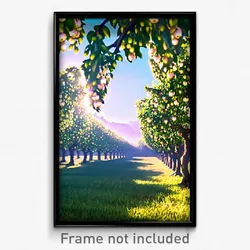 Pixel Art Poster - Acidic Orchard (8 Bit Psychedelic Trippy Video Game Print)