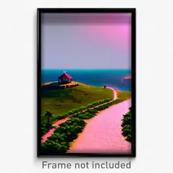 Pixel Art Poster - Tiny Strait (8 Bit Psychedelic Trippy Weird Video Game Print)