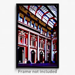 Pixel Art Poster - Cavernous Italian Architecture (8 Bit Video Game Print)