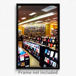 Pixel Art Poster - Prestigious Book Store (8 Bit Psychedelic Video Game Print)