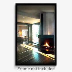 Pixel Art Poster - Ample Fireplace (8 Bit Psychedelic Trippy Video Game Print)