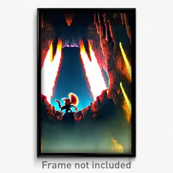 Pixel Art Poster - Unusual Chute (8 Bit Psychedelic Trippy Video Game Print)