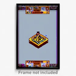 Pixel Art Poster - Heavenly Chess Board (8 Bit Psychedelic Video Game Print)