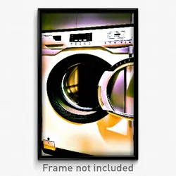 Pixel Art Poster - Tan Washing Machine (8 Bit Psychedelic Video Game Print)