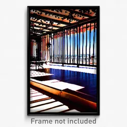 Pixel Art Poster - Elegant Terrace (8 Bit Psychedelic Trippy Video Game Print)