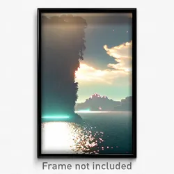 Pixel Art Poster - Distant Rift (8 Bit Psychedelic Trippy Video Game Print)