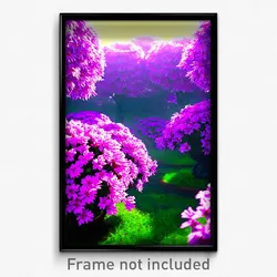 Pixel Art Poster - Purple Glade (8 Bit Psychedelic Trippy Video Game Print)