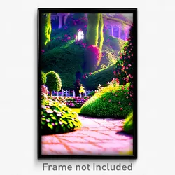 Pixel Art Poster - Giant Garden (8 Bit Psychedelic Trippy Video Game Print)