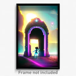 Pixel Art Poster - Little Portal (8 Bit Psychedelic Trippy Video Game Print)