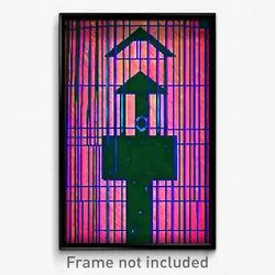Pixel Art Poster - Wire Frame Glitchy Madhouse (8 Bit Video Game Print)