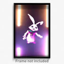 Pixel Art Poster - Haunted Rabbit (8 Bit Psychedelic Trippy Video Game Print)
