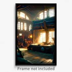 Pixel Art Poster - Interesting Hovel (8 Bit Psychedelic Trippy Video Game Print)