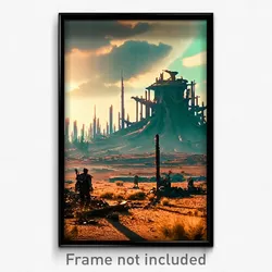Pixel Art Poster - Outrageous Wasteland (8 Bit Psychedelic Video Game Print)