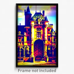 Pixel Art Poster - Stained Chateau (8 Bit Psychedelic Trippy Video Game Print)