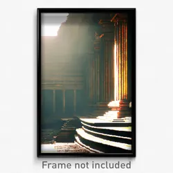 Pixel Art Poster - Silent Ancient Architecture (8 Bit Video Game Print)