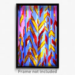 Pixel Art Poster - Zigzag Spaghetti (8 Bit Psychedelic Trippy Video Game Print)